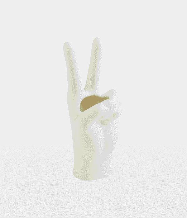 White Hand Vase for Decor